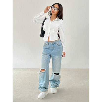 Women's Preppy Style Slim-fit Elegant Top